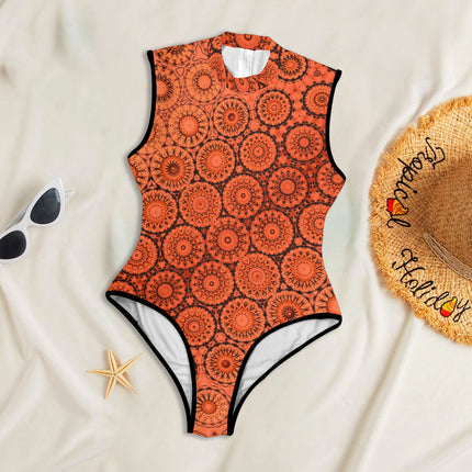 One Piece Back Zip Paddlesuit Orange Sunet