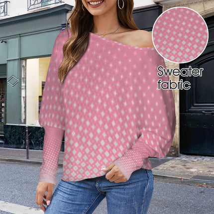 Batwing Long Sleeve Sweater Pink Sunrise Ombre