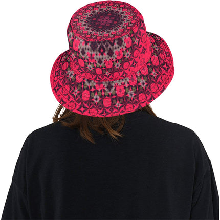 Bucket Hat Unisex Red Hollyhocks Mandela