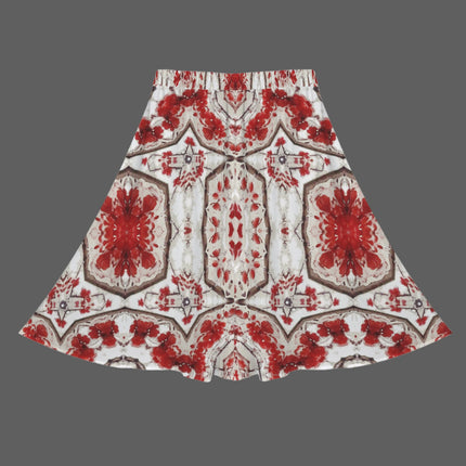 A Line Elastic Waist Skirt with Pockets Buffalo Berries Graphic