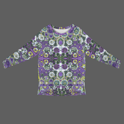 Crew Neck Long Sleeve Side Zip Sweatshirt Foxglove