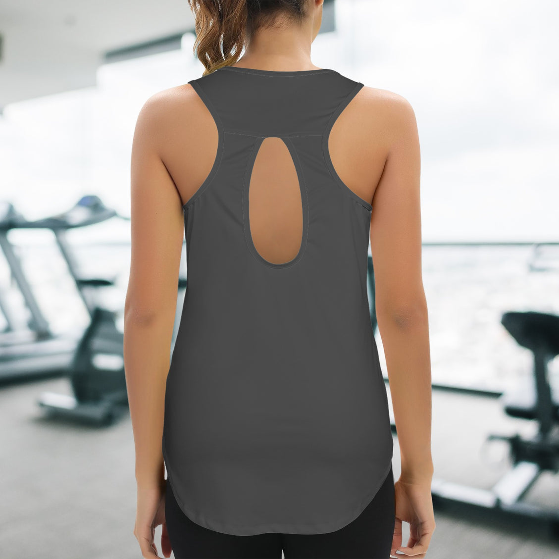 Racer Back Tank Charcoal