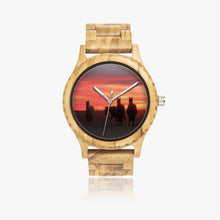 Load image into Gallery viewer, Wooden Watch Italian Olive Horses Four Sunrise
