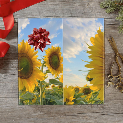 Gift Wrap 2 Rolls Sunflowers Blue Sky Gift Wrapping Paper 58"x 22.5"(2 Rolls)