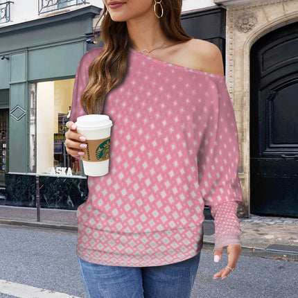 Batwing Long Sleeve Sweater Pink Sunrise Ombre