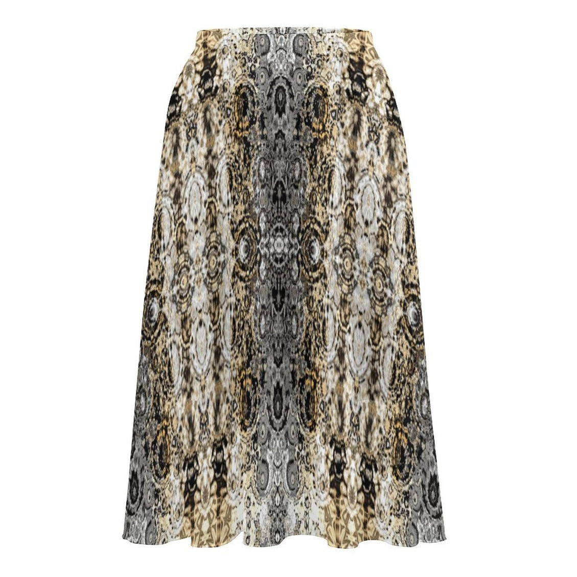 Layered Chiffon Skirt Shimmering Feathers