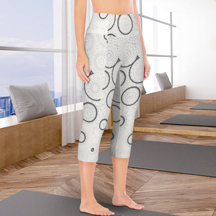 Yoga Capri Pants Black and White Geometric