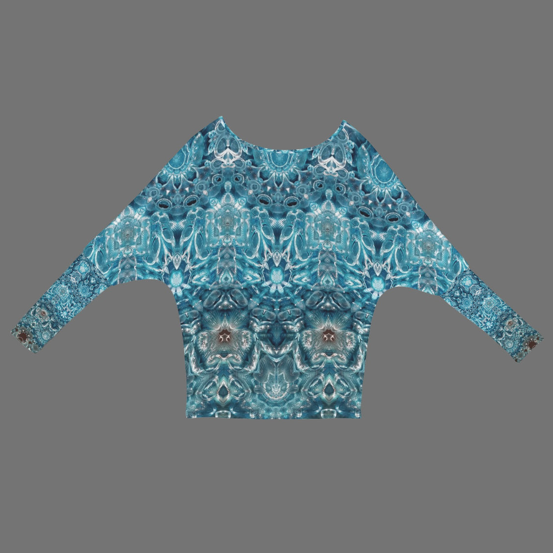 Batwing Long Sleeve Top Blue Glass