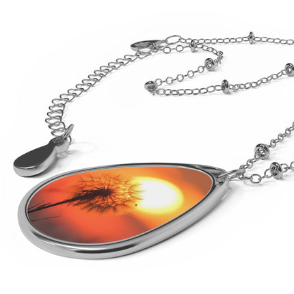 Oval Necklace Milkweed Sunset Orange