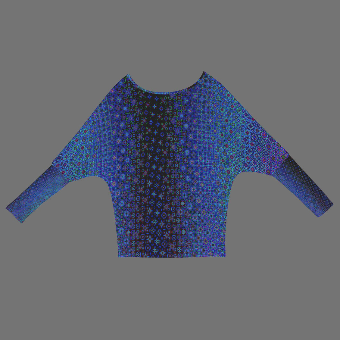 Batwing Long Sleeve Sweater Blue LIghts Ombre