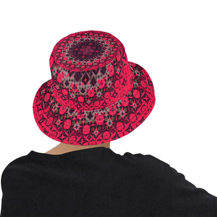 Bucket Hat Unisex Red Hollyhocks Mandela