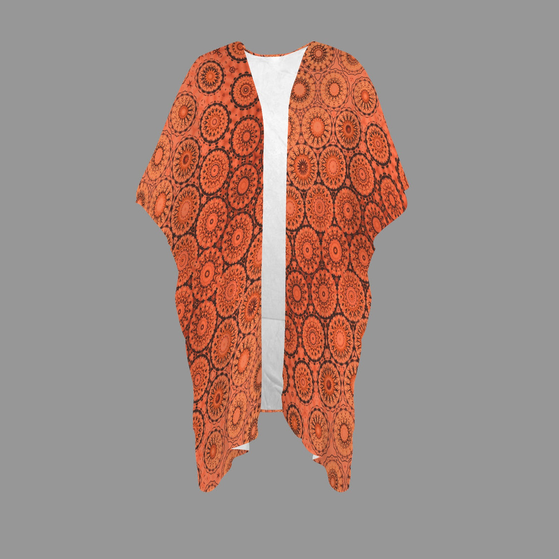 Cover Up Long Kimono Orange Sunset