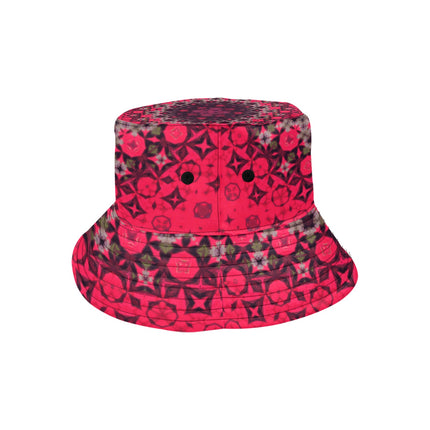 Bucket Hat Unisex Red Hollyhocks Mandela