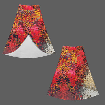 Skort Red Multi Mosaic