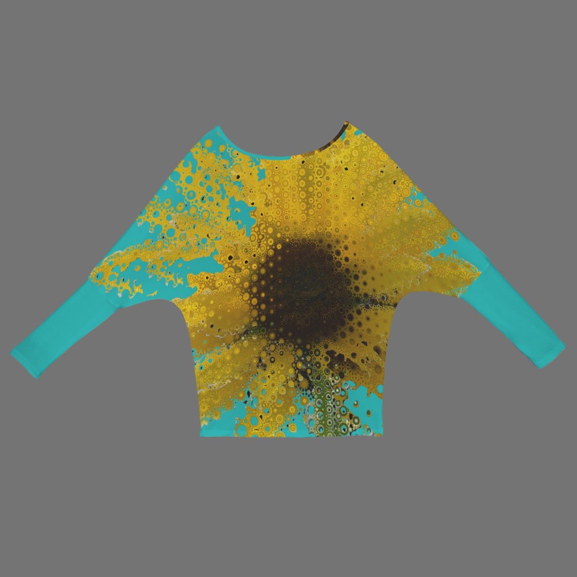 Batwing Long Sleeve Top Sunflower Turquoise