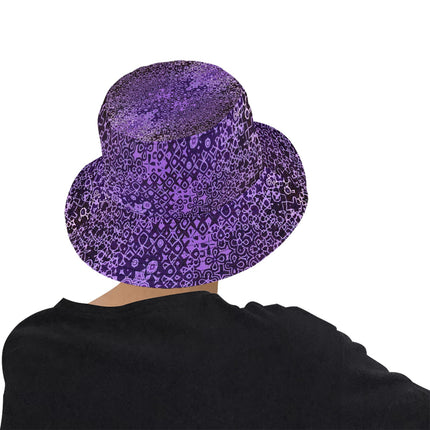 Bucket Hat Unisex Purple and Black Abstract