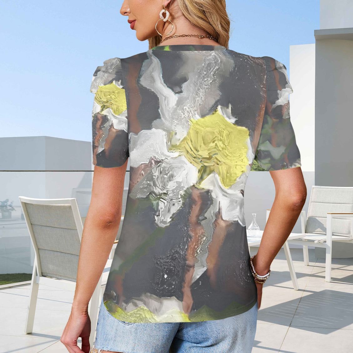 Puff Sleeve T-Shirt Daisy