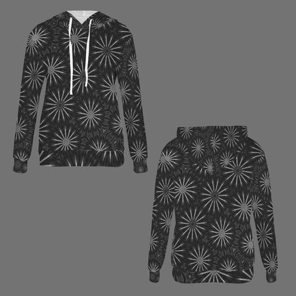 Hoodie Hollyhocks Black and White Starburst