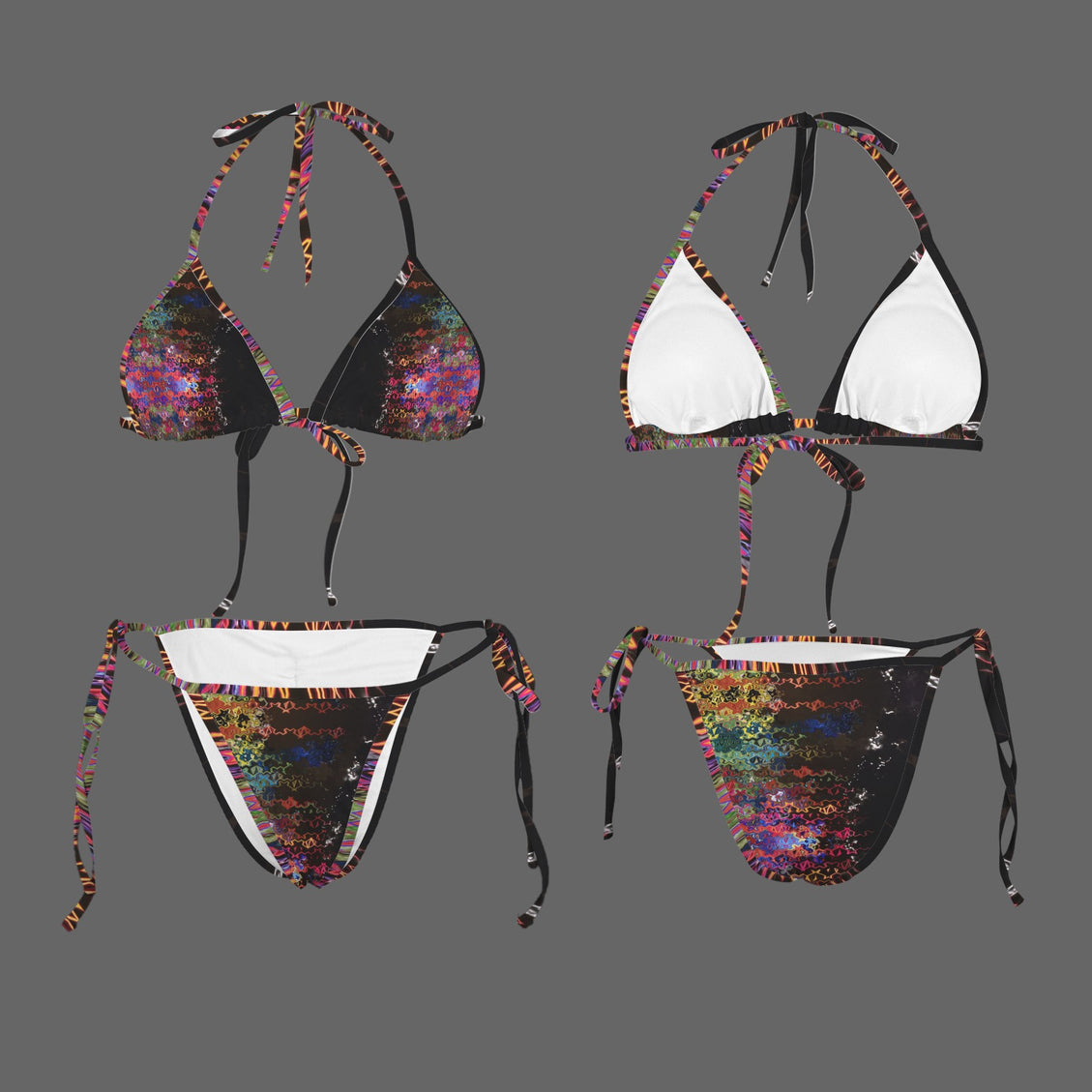 String Bikini Glass Multi Black