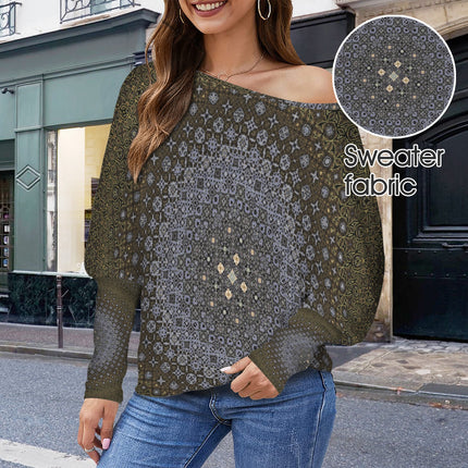 Batwing Long Sleeve Sweater Shattered Windshield Medallion