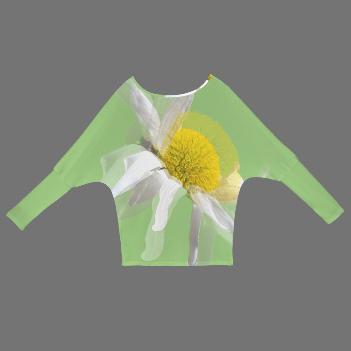 Batwing Long Sleeve Sweater Daisy Watercolor Green