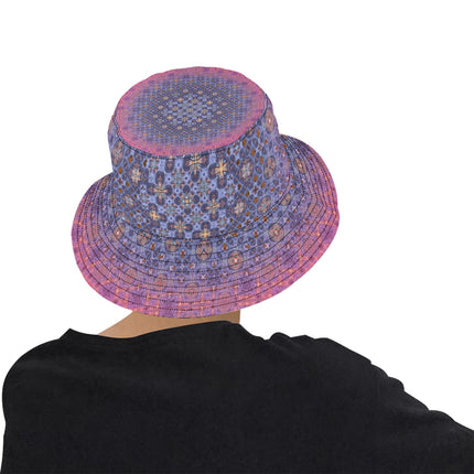 Bucket Hat Unisex Pheasant Feathers Pink Mandela