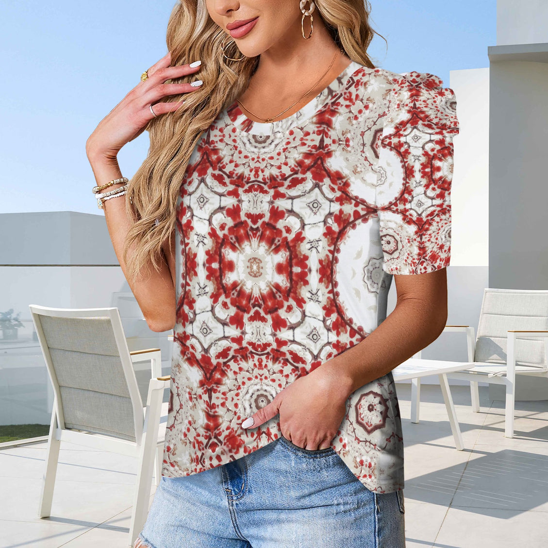 Puff Sleeve T-Shirt Buffalo Berries