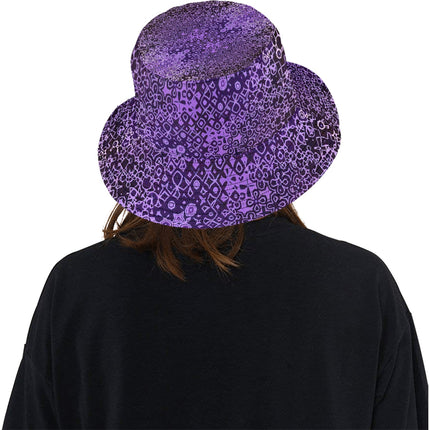 Bucket Hat Unisex Purple and Black Abstract