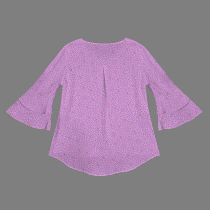 Flare Sleeve Blouse Lavendar Wildflowers