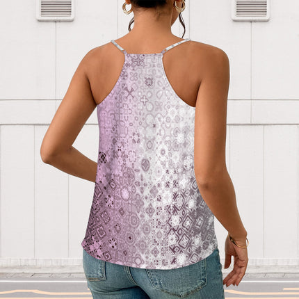 V Neck Cami Pink Glass Ombre