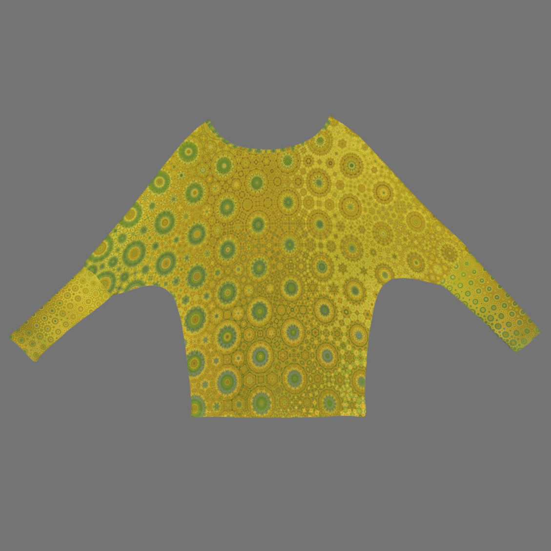 Batwing Long Sleeve Sweater Green & Gold Reflections