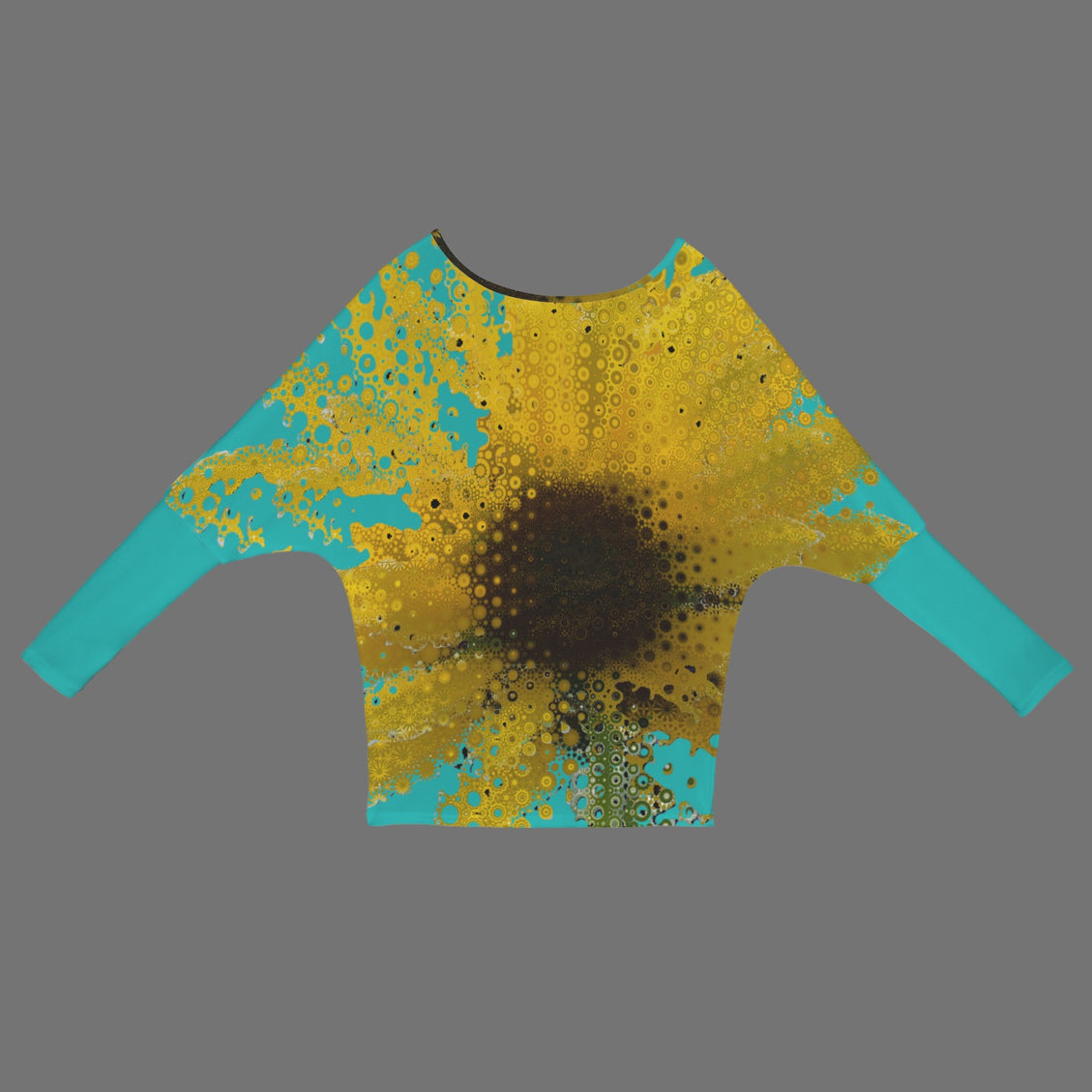 Batwing Long Sleeve Top Sunflower Turquoise