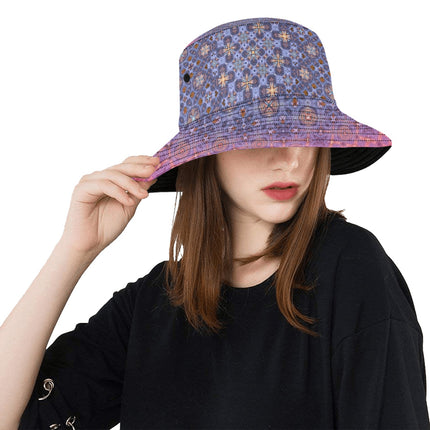 Bucket Hat Unisex Pheasant Feathers Pink Mandela