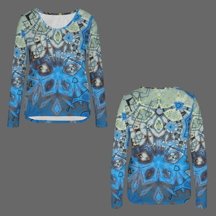 V Neck Long Sleeve Sweater Old Blue Truck