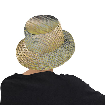 Bucket Hat Unisex Shattered Windshield Gold and Charcoal Ombre