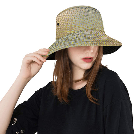 Bucket Hat Unisex Shattered Windshield Gold and Charcoal Ombre