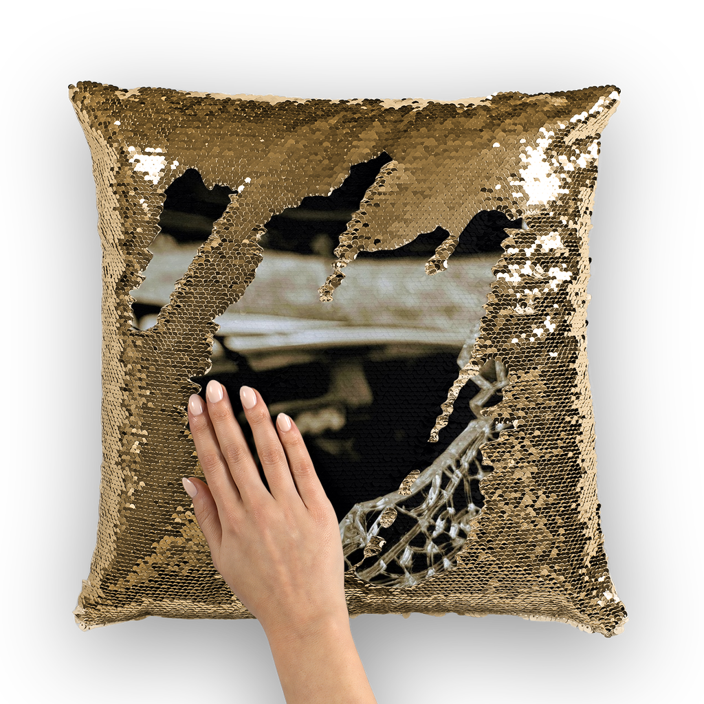 Shattered Windshield Sequin Cushion Cover