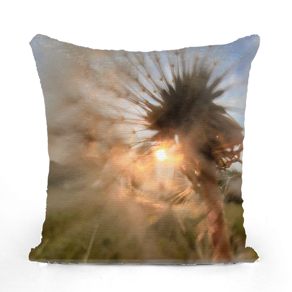 Dandelion in the Sun Sequin Cushion Cover