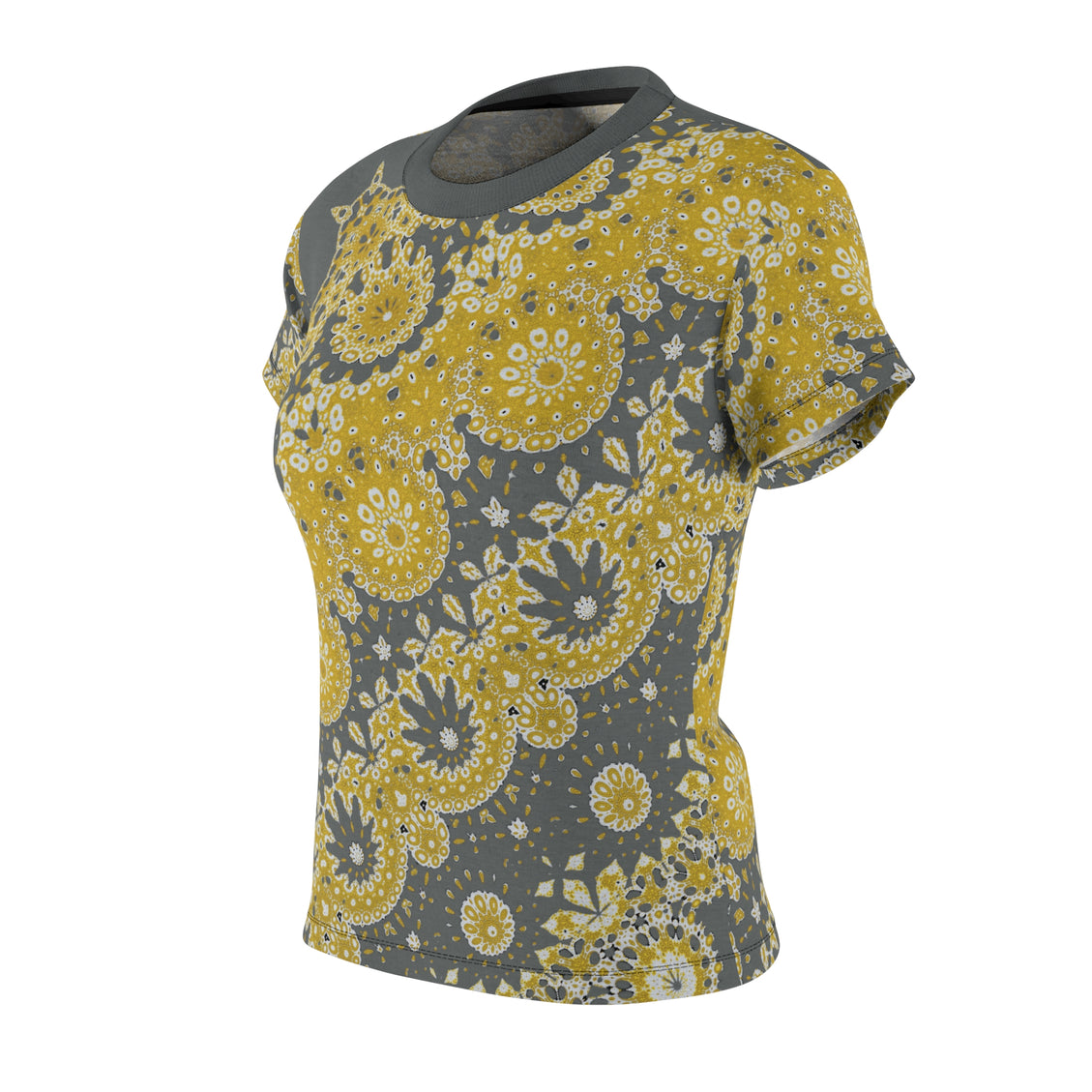 Women's Tee Sunflower Geometric Gray