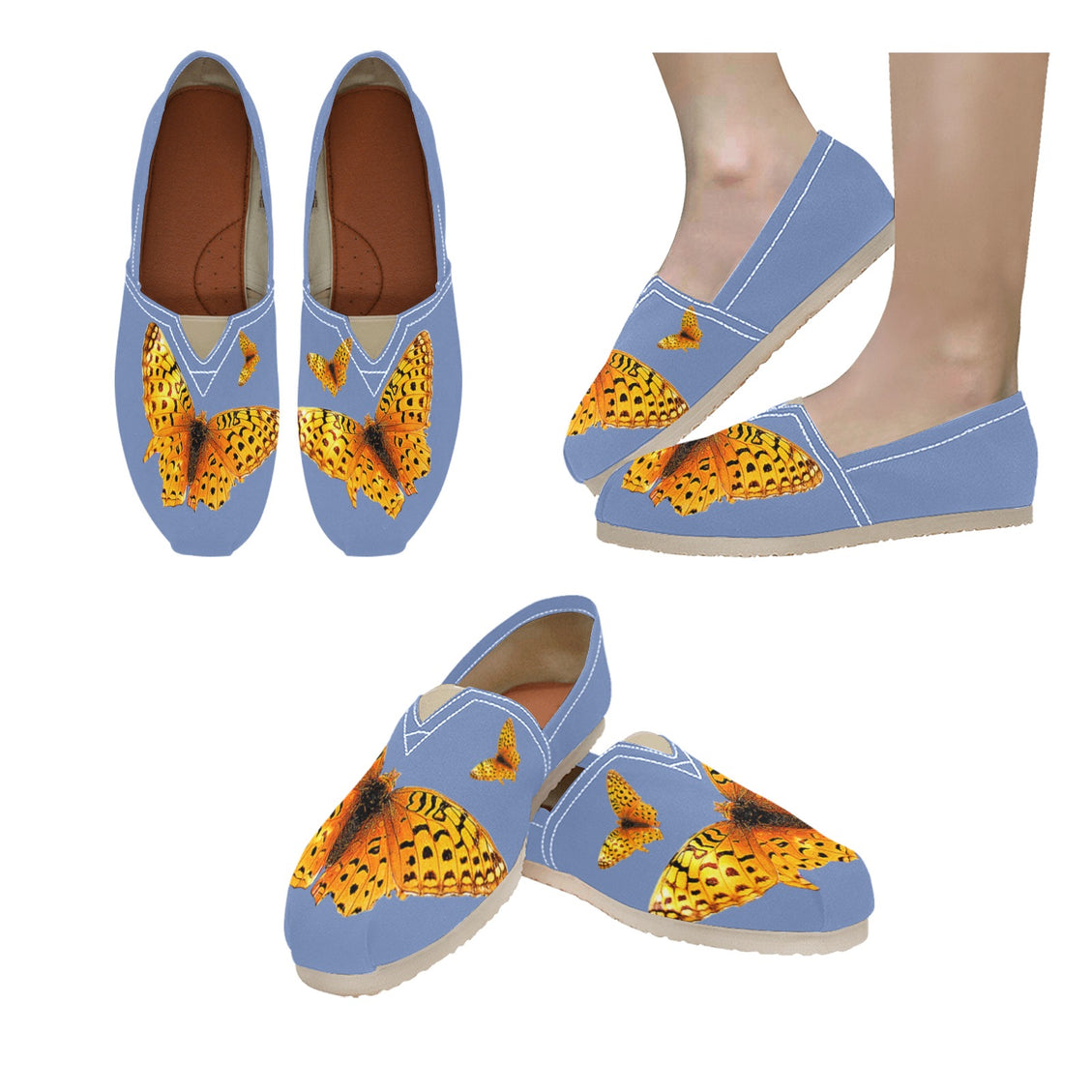 Espadrilles Canvas Butterflies Periwinkle