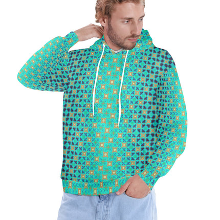 Men's Hoodie Peacock Turquoise Ombre