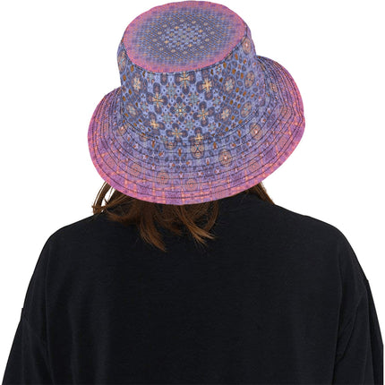 Bucket Hat Unisex Pheasant Feathers Pink Mandela