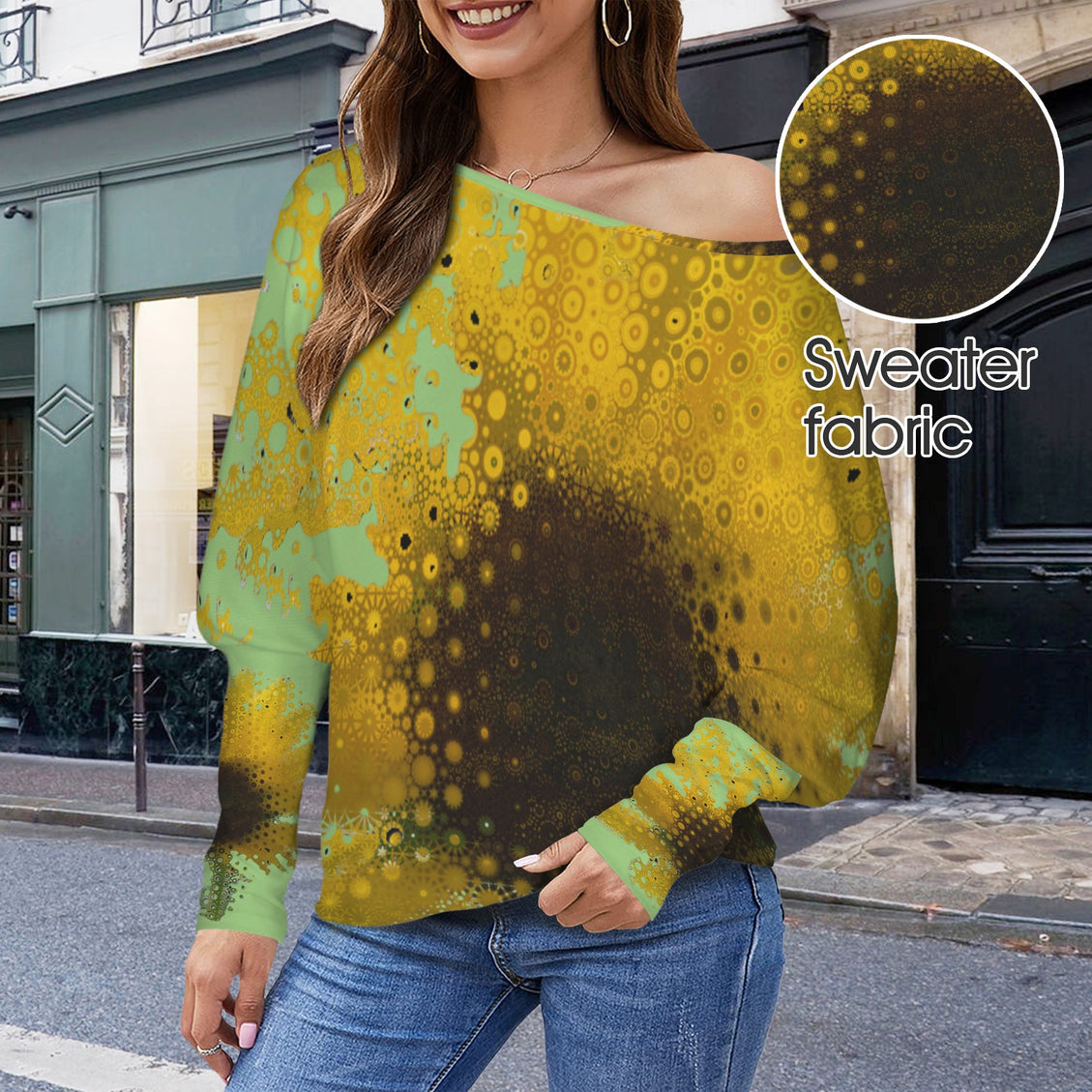 Batwing Long Sleeve Top Sunflower Green