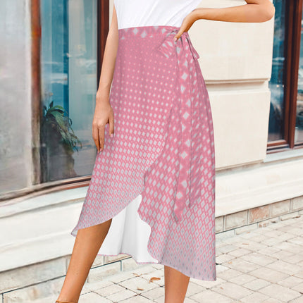 Tie Waist Wrap Skirt Pink Sunrise Ombre