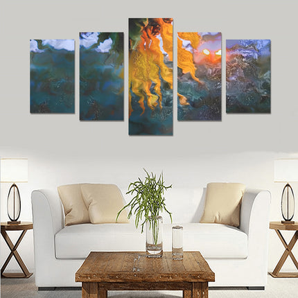 Sunflower in Headlights 5 Piece Wall Art Canvas