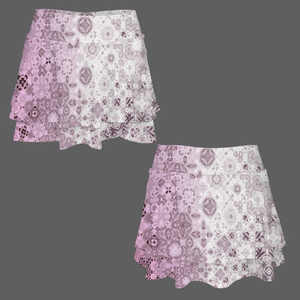 Ruffled Pocket Sports Skirt PInk Glass Ombre