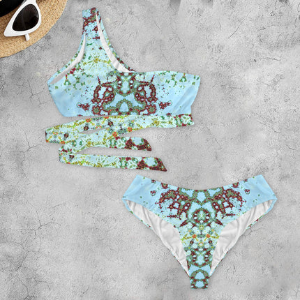 One Shoulder Asymmetrical Bikini Buffalo Berries Blue