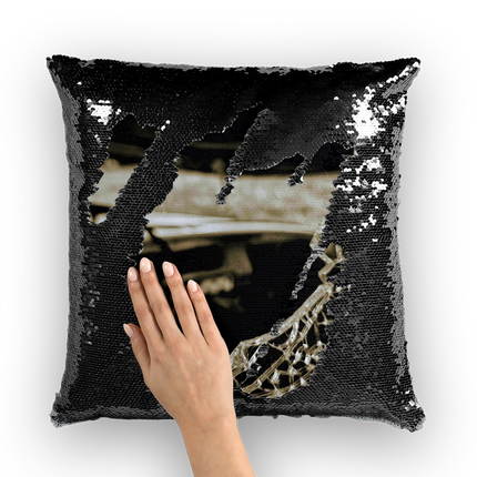 Shattered Windshield Sequin Cushion Cover