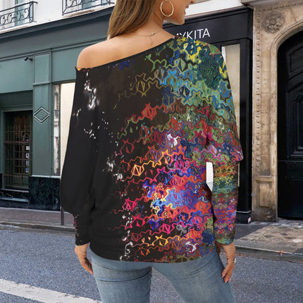 Batwing Long Sleeve Sweater Glass Multi Black