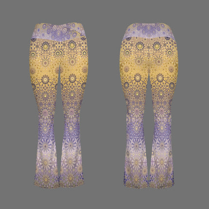 Flare Leggings Gold & Purple Ombre